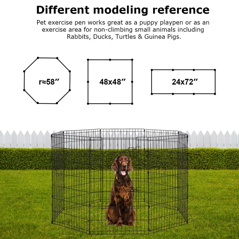 BestPet Puppy Pet Playpen 8 Panel Indoor Outdoor Metal Protable Folding Animal Exercise Dog Fence