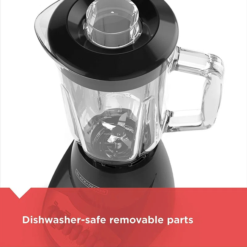 BLACK+DECKER BLACK+DECKER 10-Speed Countertop Blender, BL2010BG, 6-Cup Glass Jar, Dishwasher-Safe, Stainless Steel Blade, Suction Feet