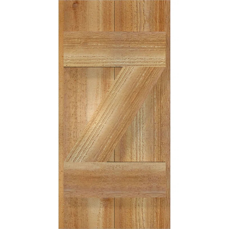 Ekena Millwork TimberCraft 5 3/8" Boards Joined Board-n-Batten Shutters w/Z-Bar, Western Red Cedar (Per Pair) (Set of 2)