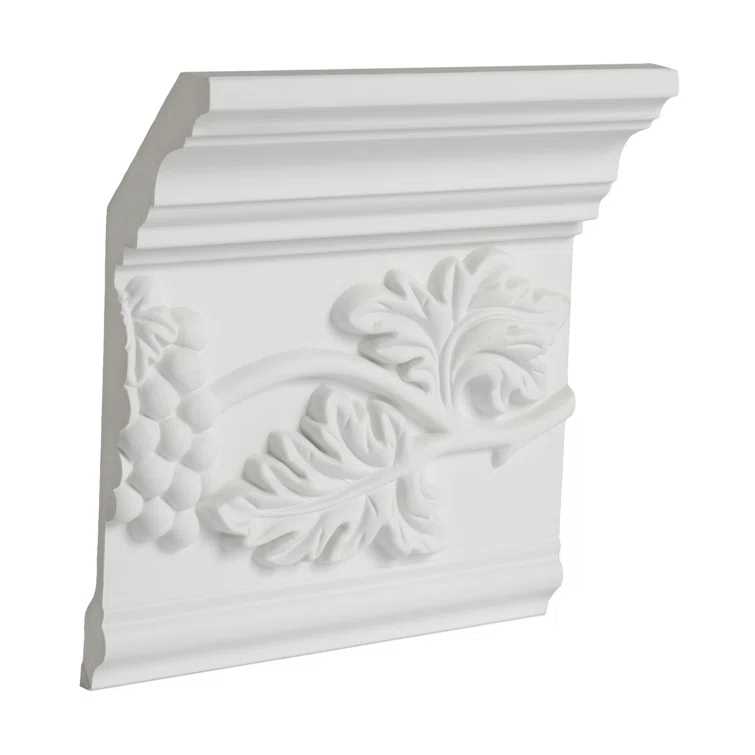 Architectural Products by Outwater L.L.C. 2-1/2 in x 5-7/8 in x 6 in Long Polyurethane Floral Crown Moulding Sample