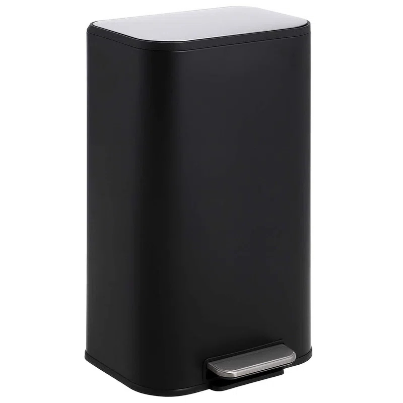 Sangdo Bathroom Trash Can, Small Step Waste Bin with Foot Pedal & Removable Inner Bucket