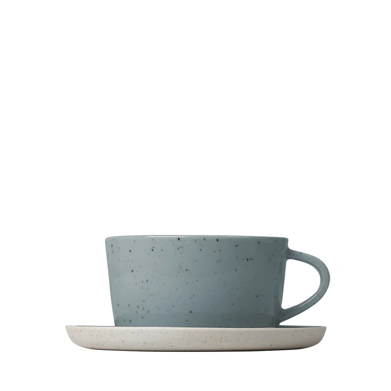 Blomus SABLO Ceramic Tea Cups & Saucers (Set of 2)
