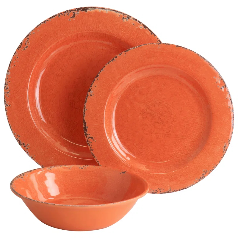Laurie Gates 12 Piece Melamine Dinnerware Set, Service for 4