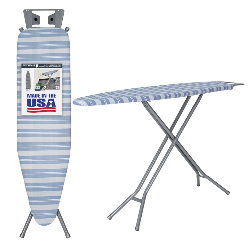 Seymour Home Products Seymour Home Products Adjustable Height 4 Leg Ironing Board with Mesh Top and Iron Rest