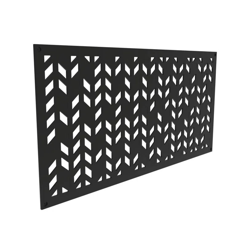 Barrette Outdoor Living 2 ft. x 4 ft. Aztek Black Decorative Screen Panel