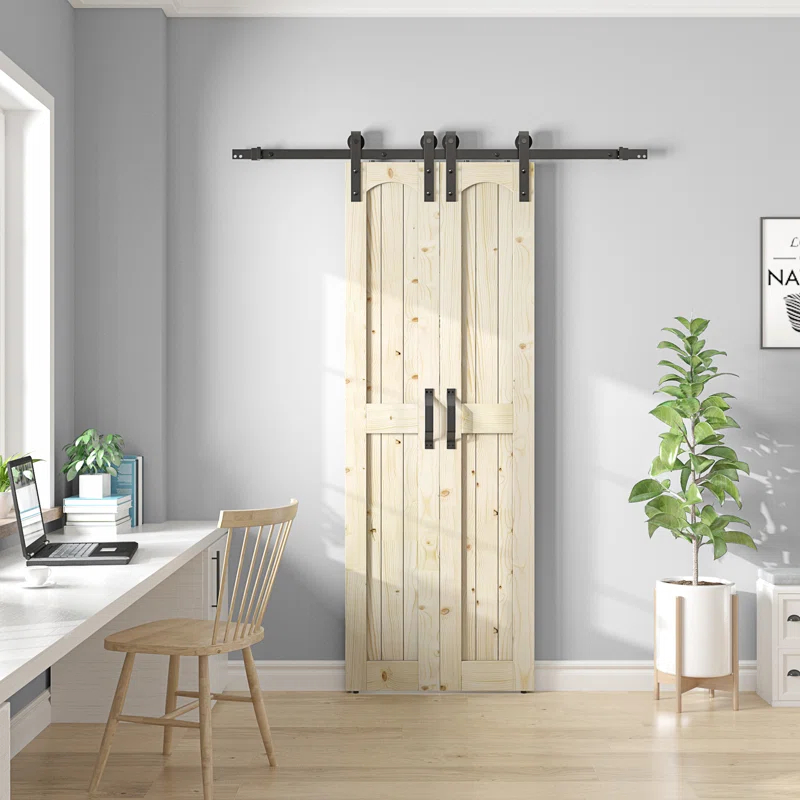 Coast Sequoia 84'' Solid Wood Barn Doors with Installation Hardware Kit Barn Door