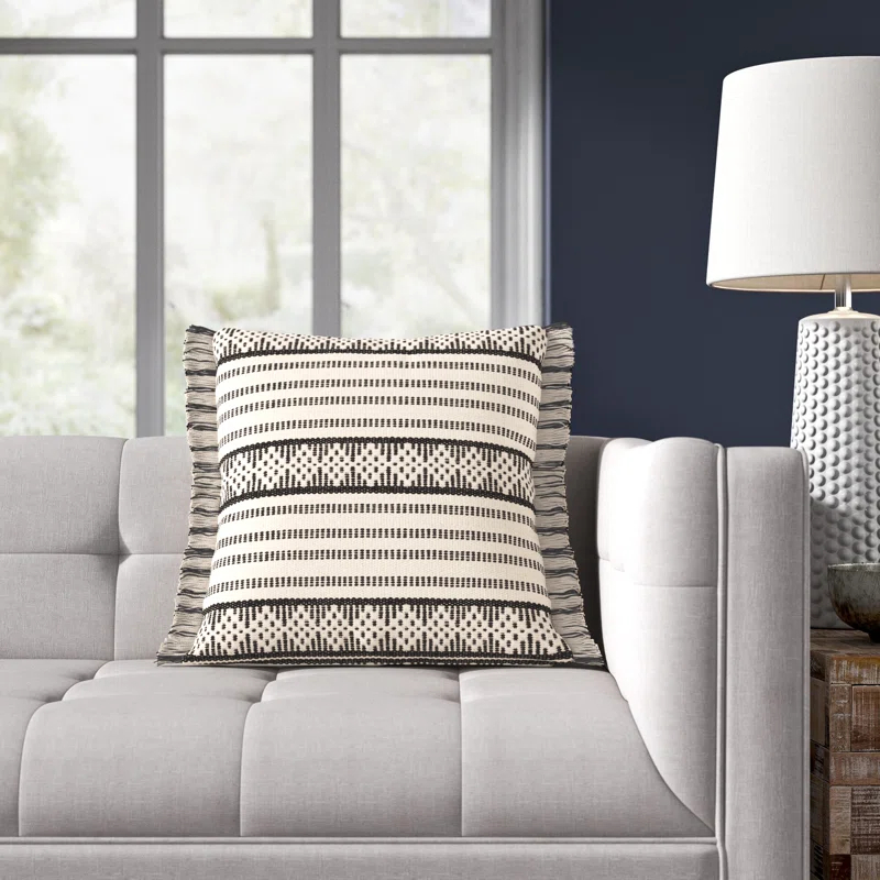 Joss & Main Joren Fringed Down Throw Pillow