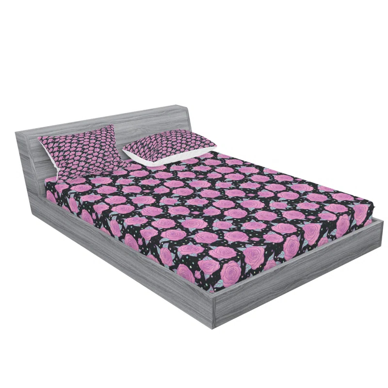 Ambesonne Microfiber Floral Sheet Set