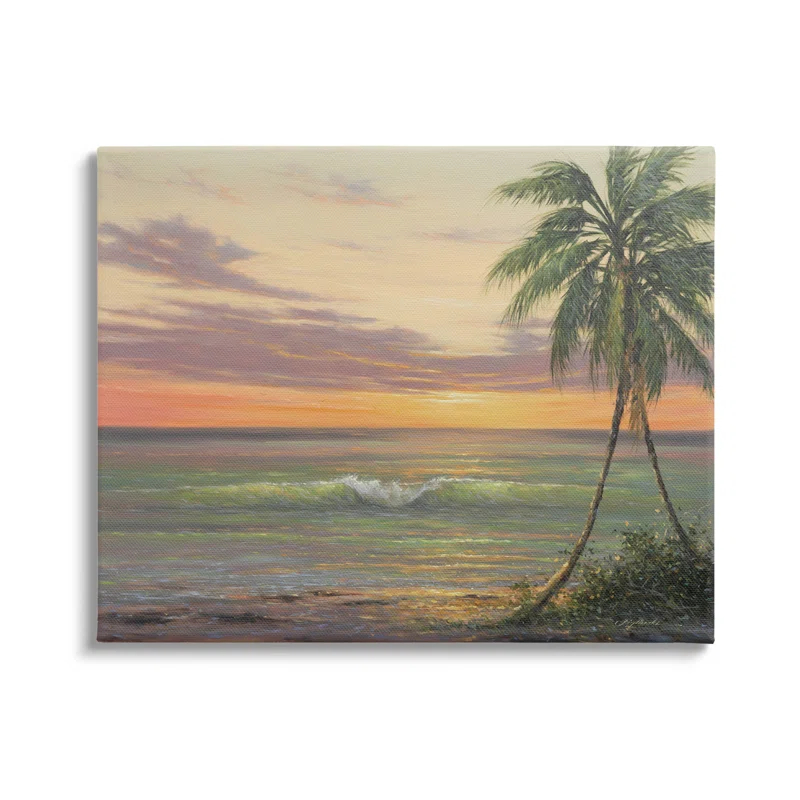 Stupell Industries " Tropical Ocean Waves Beach " by Martin Figlinski Painting Print