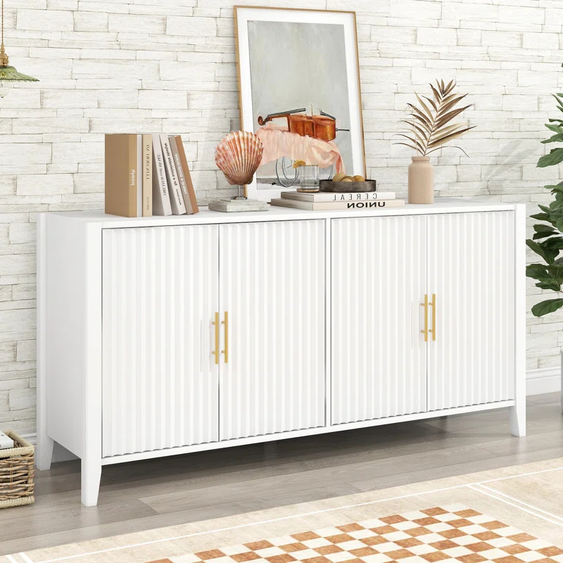 Condola Modern 63.1" Sideboard, Storage Credenza, Buffet Cabinet, Dining Cabinet with Metal Handles
