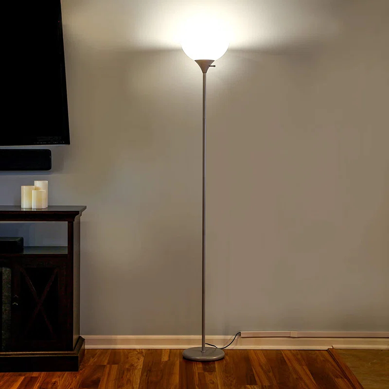 Sky Dome 72 in. Industrial 3-Way Dimming LED Floor Lamp with Plastic Bowl Shade