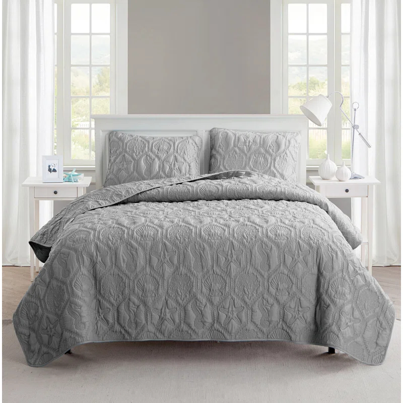 VCNY Shore 3-Piece Embossed Quilt Set