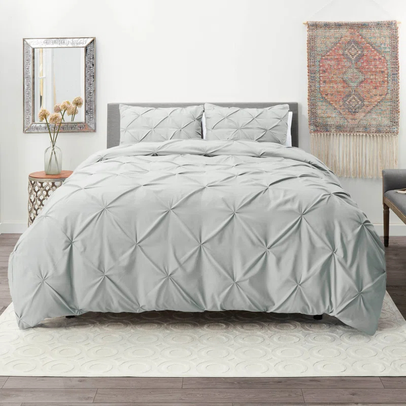 Nestl Double Brushed Pleated Duvet Cover Set