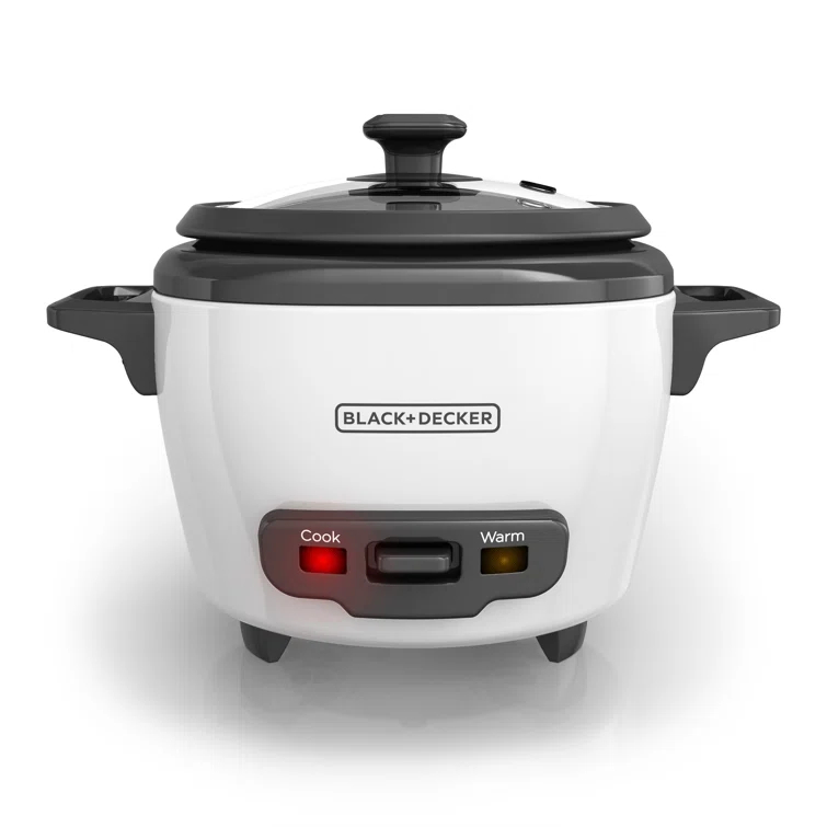 BLACK+DECKER BLACK+DECKER, Rice Cooker, Uncooked Rice, Steaming Basket, Removable Non-Stick Bowl, One Touch
