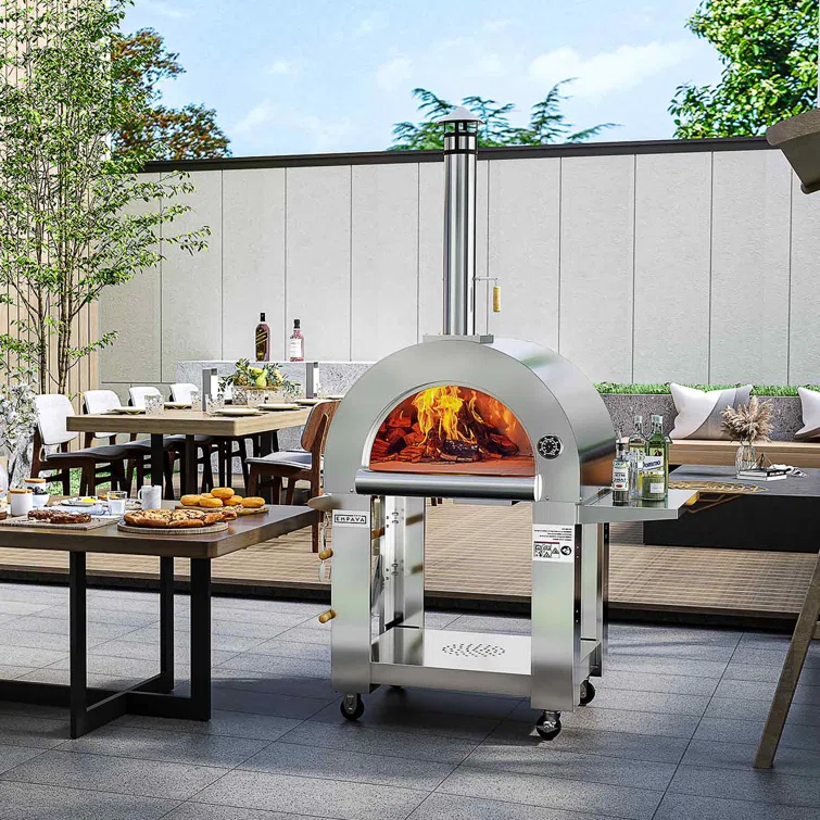 Empava Stainless Steel Freestanding Wood-Fired Pizza Oven & Reviews | Wayfair