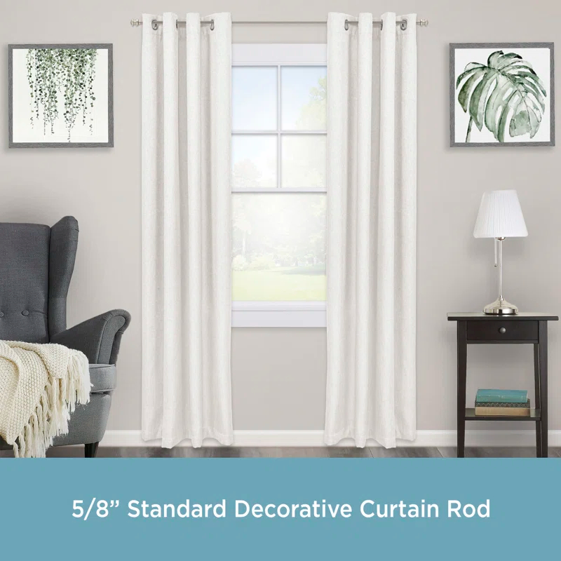 Kenney Steel Adjustable Single Curtain Rod