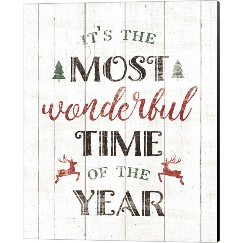 The Holiday Aisle® " Christmas Joy & Wonderful Time " by Wild Apple Portfolio 2 - Pieces (Set of 2)