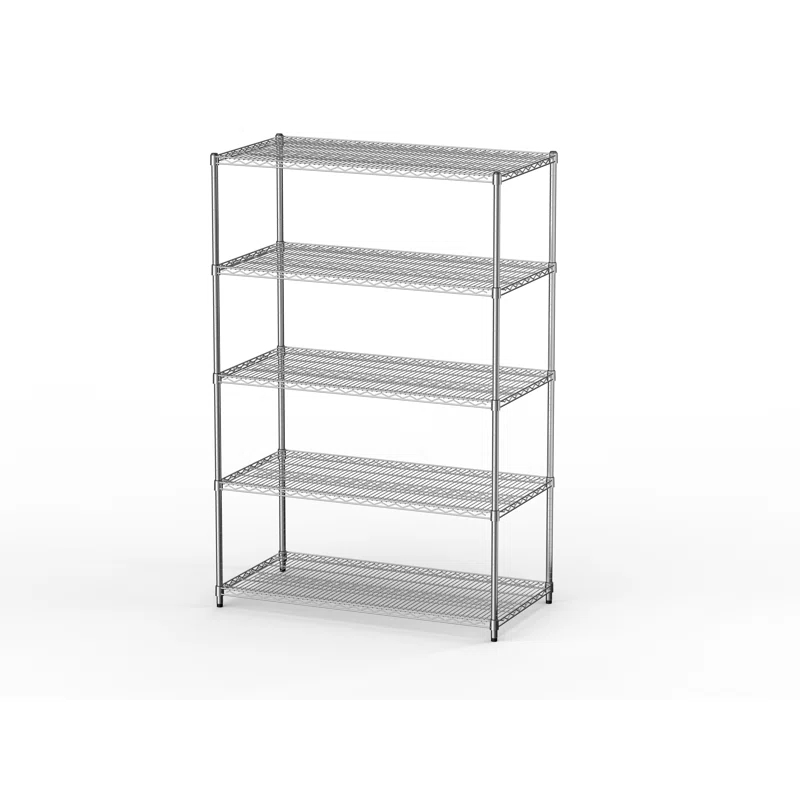 Everest Home Everest Wire Rack Heavy-Duty 5-Tier Utility Shelving Unit, 48 W x 24 D x 72 H, Chrome