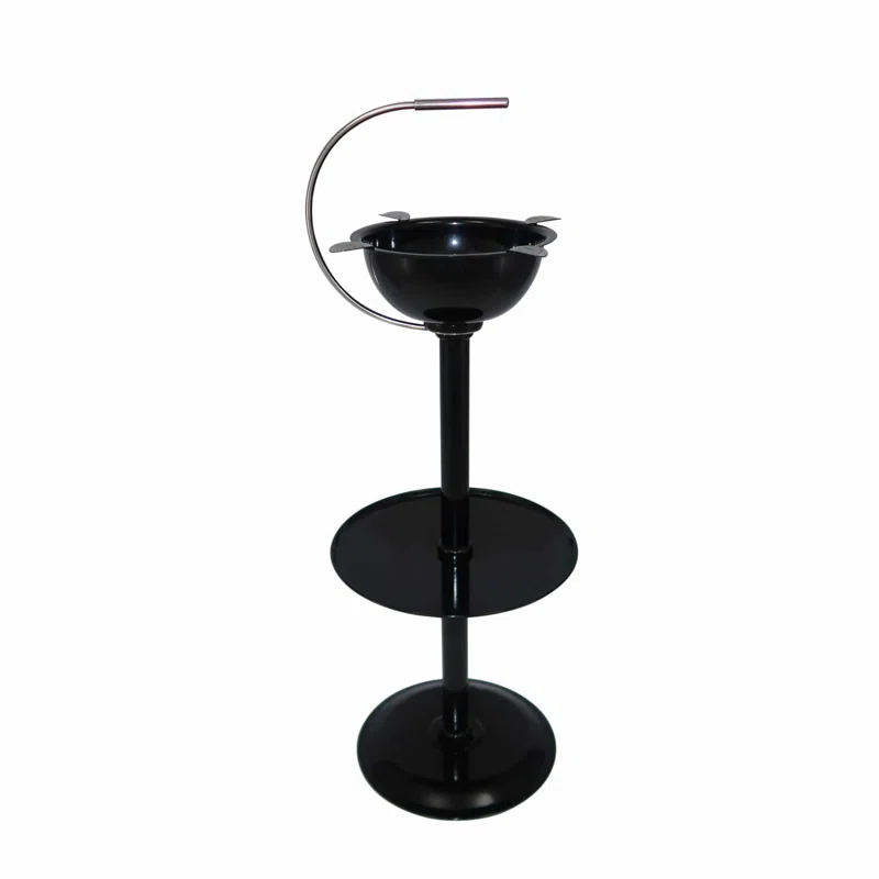 Stinky Cigar Stinky Cigar Floor Ashtray W/ Accessory Tray and Carry Handle, 4 Stirrups Black