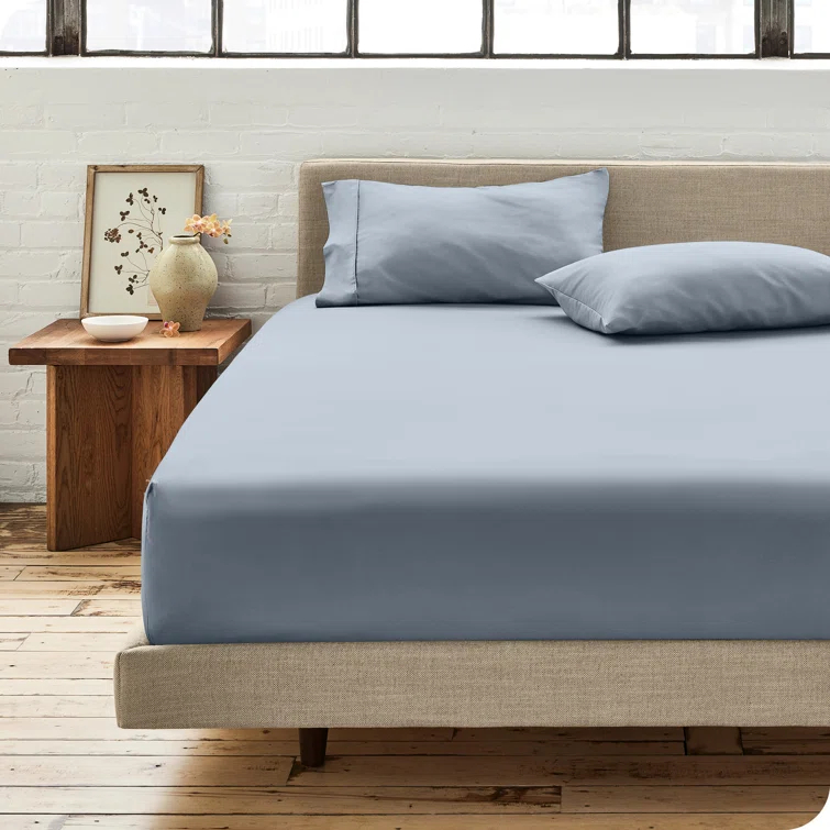 Bare Home 260 Thread Count Organic Cotton Percale Fitted Sheet