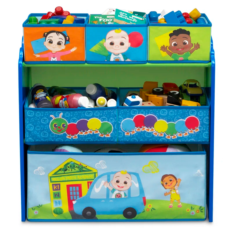Cocomelon Design & Store 6 Bin Toy Storage Organizer - Greenguard Gold Certified
