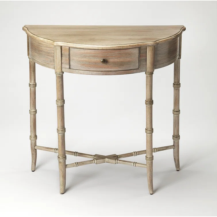 Skilling Driftwood Demilune Console Table with Storage