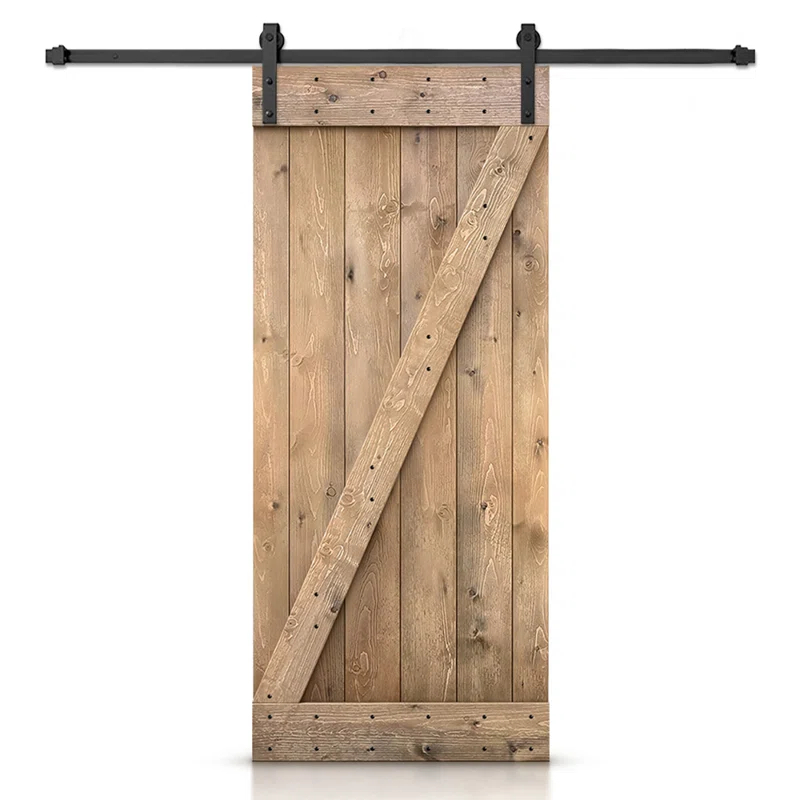 TMS 36'' x 84'' Solid Wood Paneled Painted with Installation Hardware Kit Barn Door