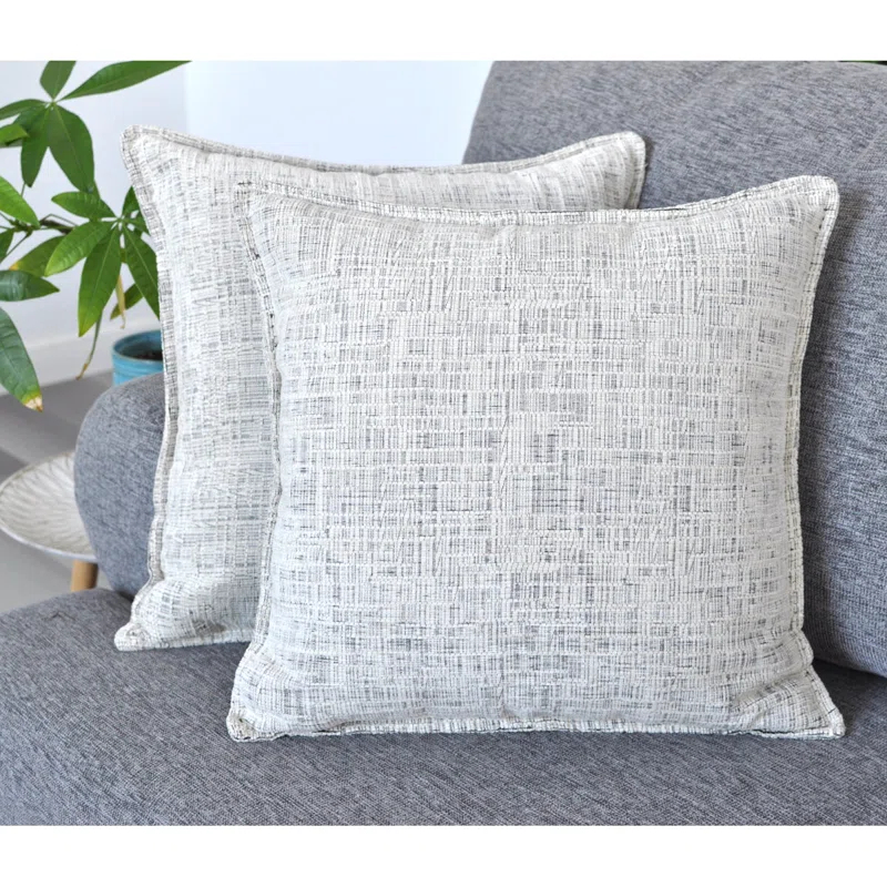 Oveesha Soft Chenille Throw Pillow Covers With Stitched Edge (Set of 2)