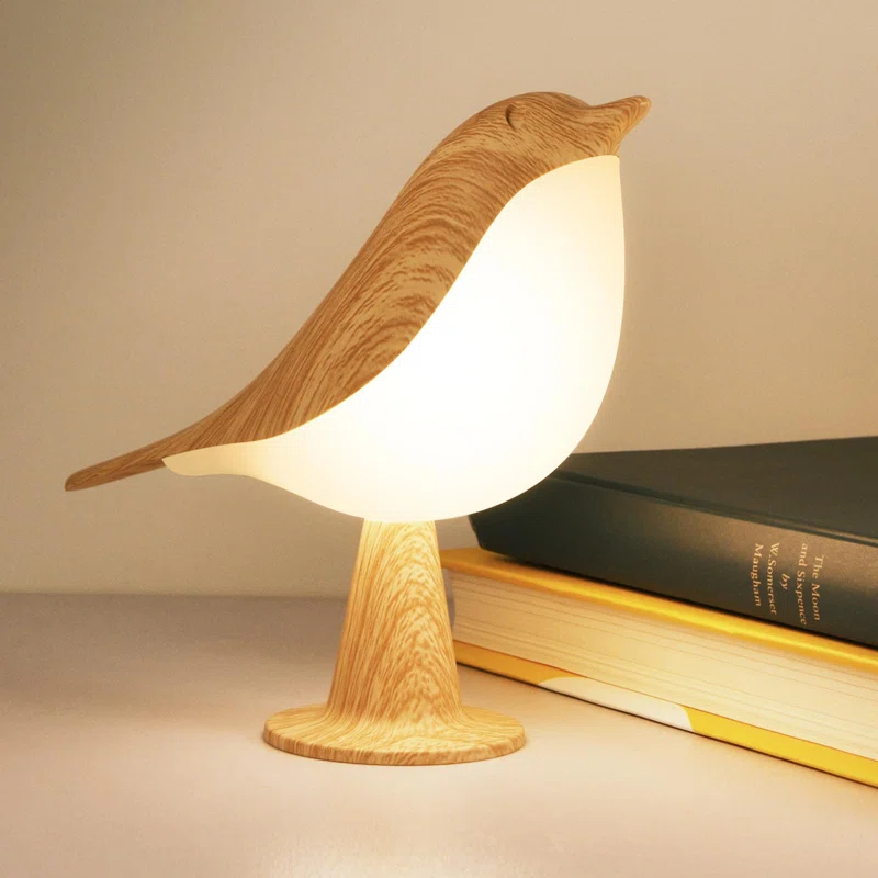 Winston Porter Small Desk Lamp, Bird Lamp Bedside Lamps With 3 Color Temperature And Touch Sensor,Cordless Lamp Kids Night Light With Rechargeable Battery