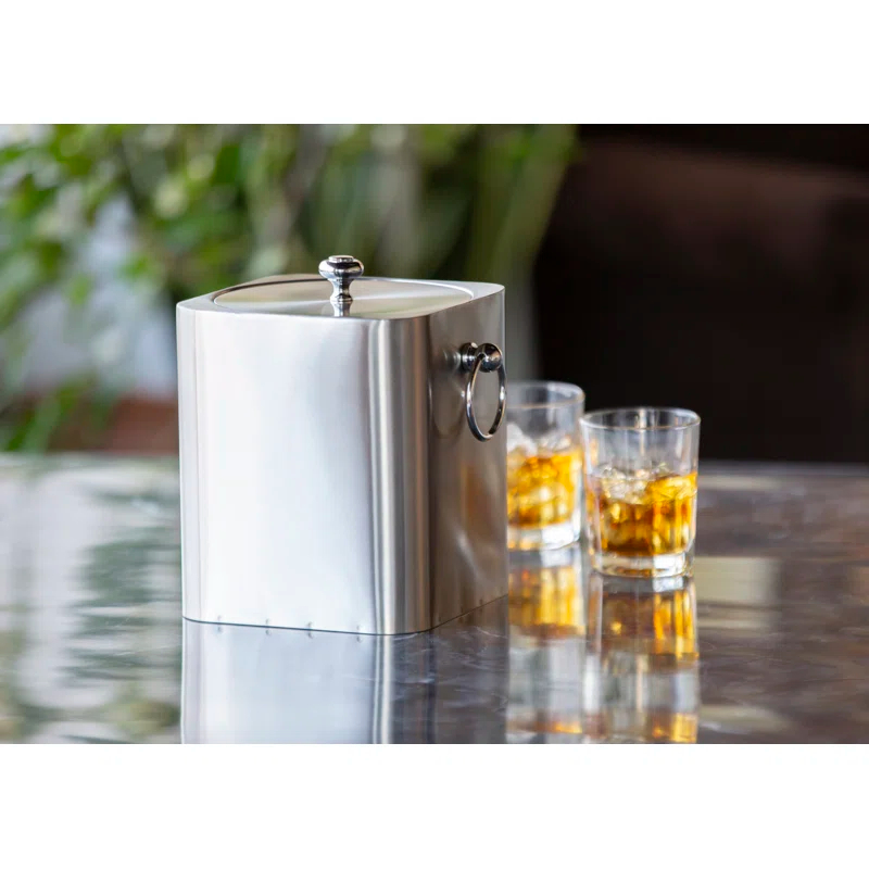 Service Ideas Square 3 Liter Stainless Steel Ice Bucket