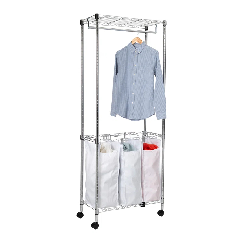 Rebrilliant Metal Rolling Laundry Center with Handles