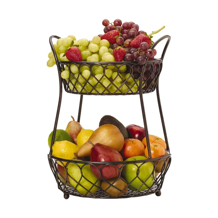 Gourmet Basics by Mikasa Gourmet Basics by Mikasa Loop and Lattice Wire Basket, Antique Black