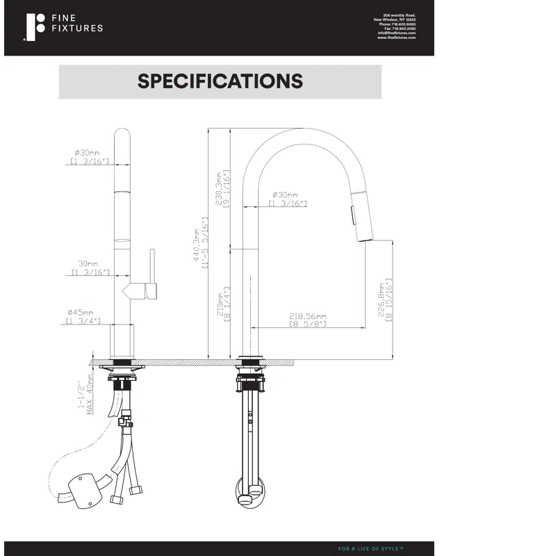 Pull Down Single Handle Kitchen Faucet with Accessories