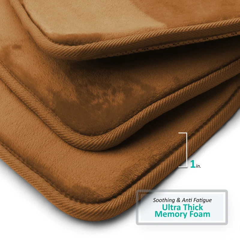 Latitude Run® Aighan 3 Piece Ultra Soft and Absorbent Memory Foam Bath Rug Set with Non-Slip Backing
