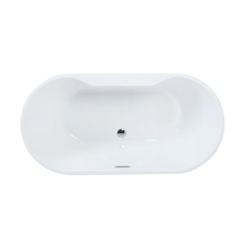 Kingston Brass Kingston Brass Aqua Eden 66-5/16-Inch Acrylic Oval Double Ended Freestanding Tub with Drain VTDE673223