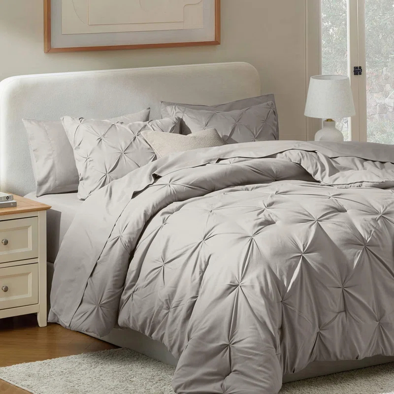 Nestl Bed-in-A-Bag Pleated Comforter Set with Bed Sheets