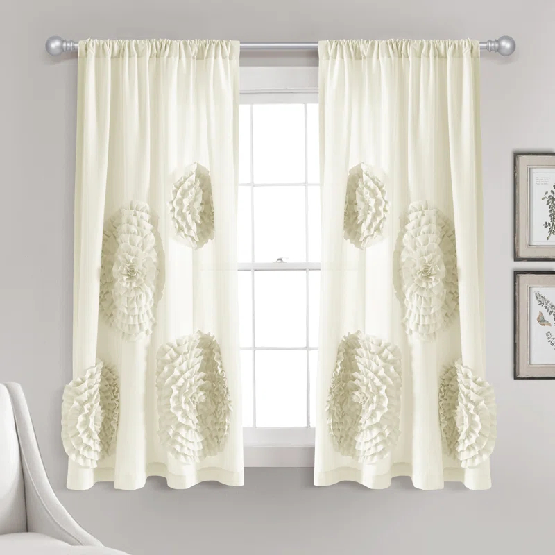 Lush Decor Acton Solid Semi-Sheer Rod pocket Single Curtain Panel & Reviews | Wayfair