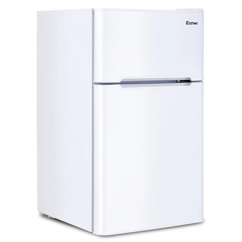 Costway Costway 3.2 Cubic Feet Portable Freestanding Mini Fridge with Freezer