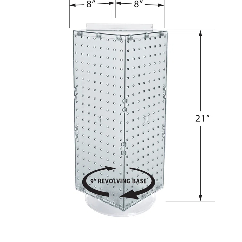Azar Displays 703385-PNK Four-Sided Revolving 8"W x 20"H Pegboard Counter Display