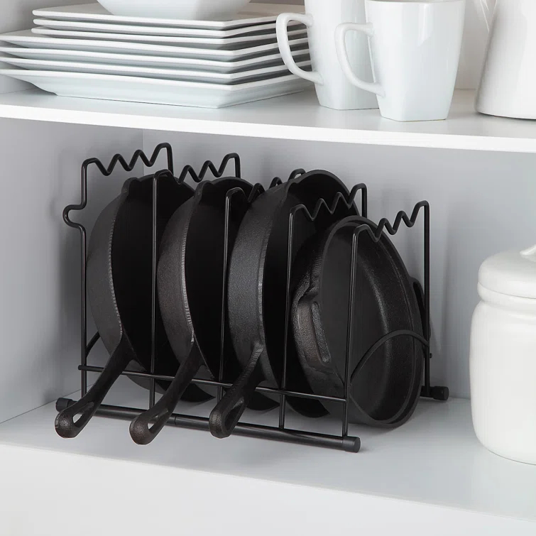 Prep & Savour Heavy-Duty Kitchenware Pan Divider, Pot Lid, and Pot, Pan Organizer Rack Holder