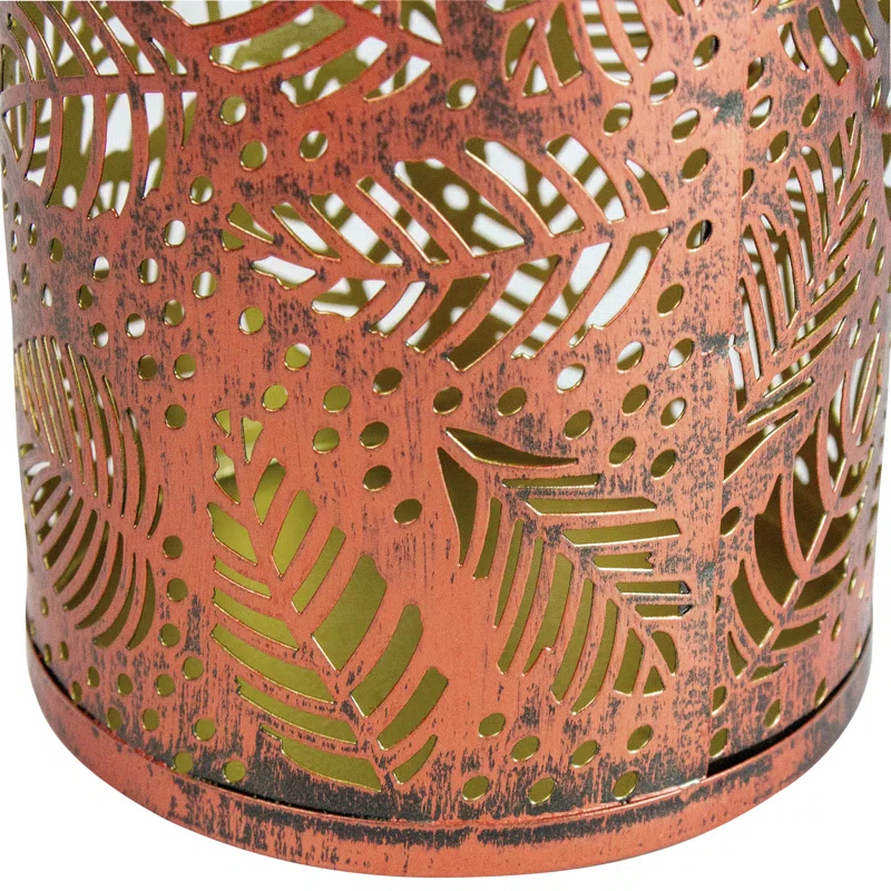 Northlight Seasonal 8" Bronze Foliage Outdoor Solar Lantern with Handle | Wayfair