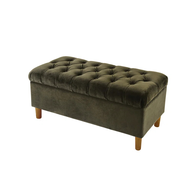 HomePop Velvet Upholstered Storage Bench