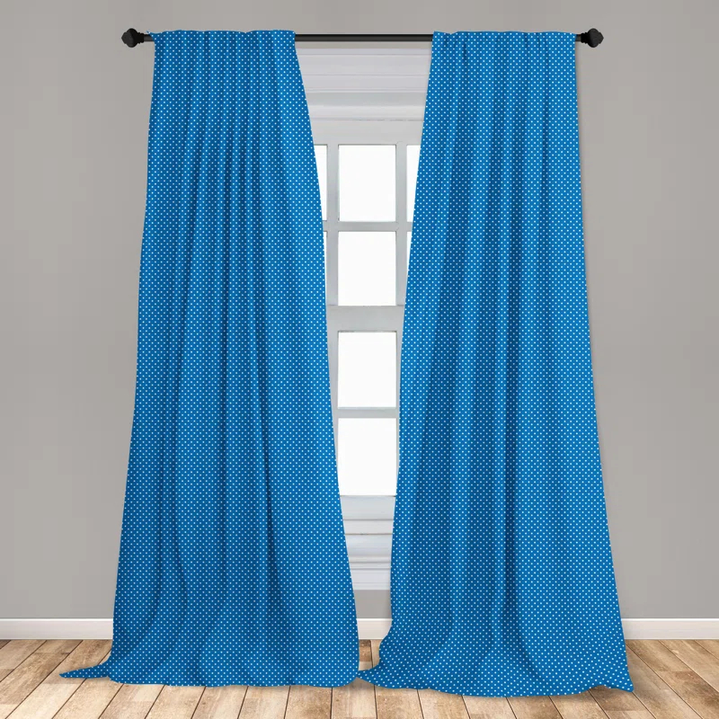 Polka Dots Semi-Sheer Rod Pocket Sliding Panel (Set of 2)