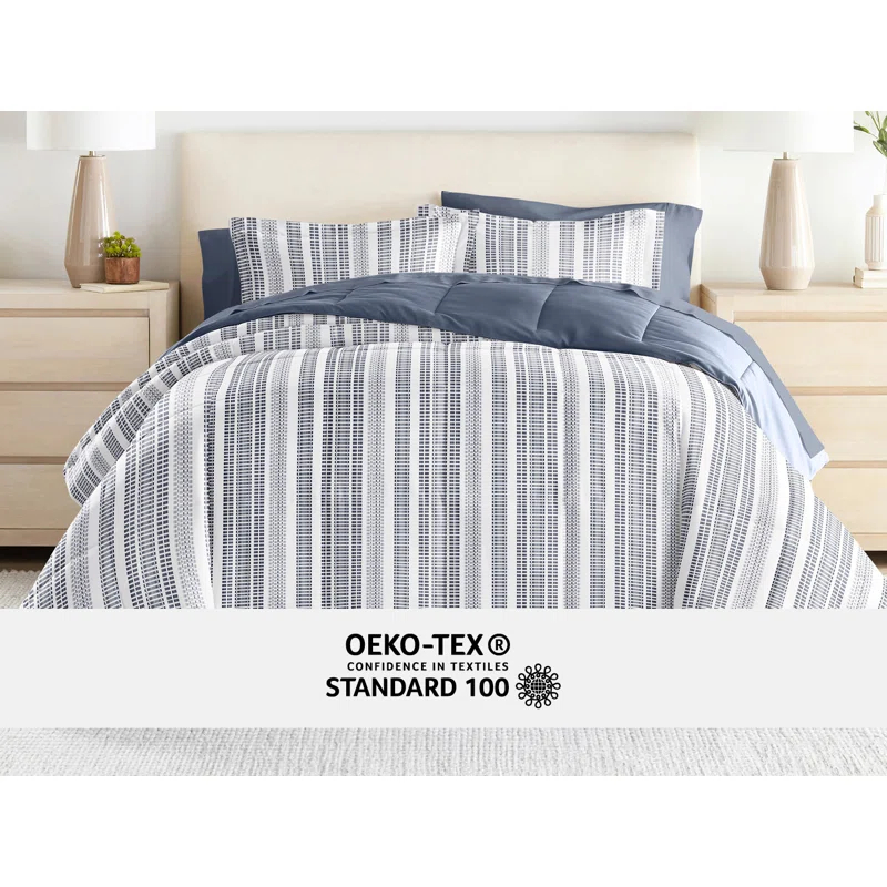 IEnjoy Home 7-Piece Bedding Bundle - Pattern Comforter and Sheet Set
