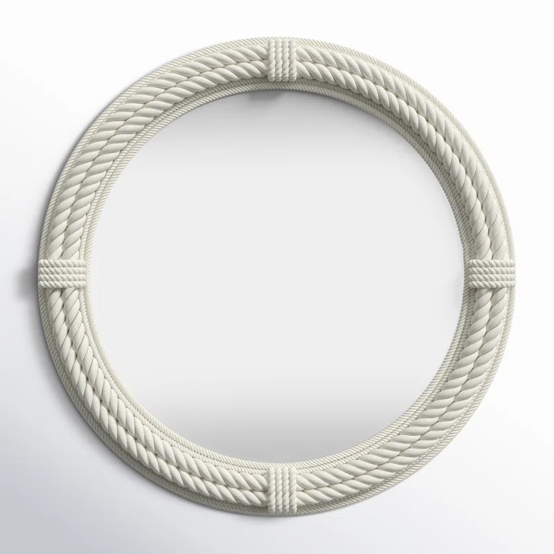 Birch Lane™ Frony Wooden Coiled Rope Room Wall Mirror with Wrapped Rope Accents