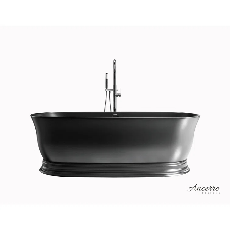 Ancerre Designs Heritage 70.9'' x 31.5'' Freestanding Soaking Solid Surface Bathtub FSBT-SS-HERITAGE-71-MW
