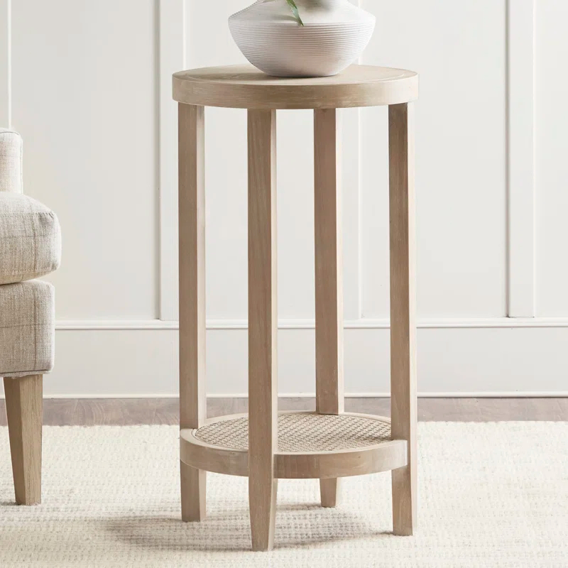 Martha Stewart Martha Stewart Harley  Round End Table with Cane Detail