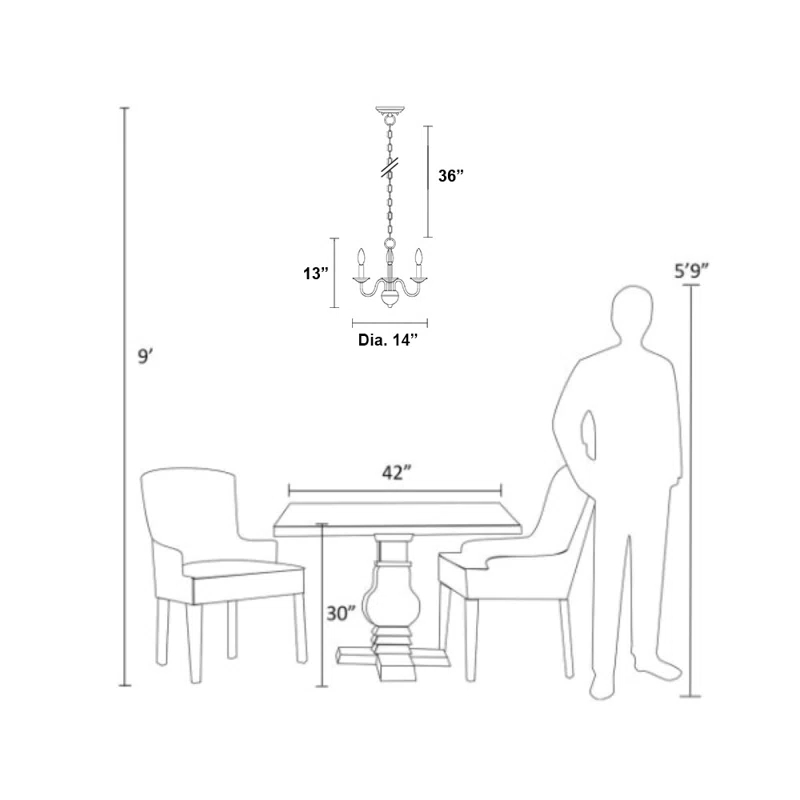 Three Posts™ Seiling 3 - Light Classic / Traditional Chandelier