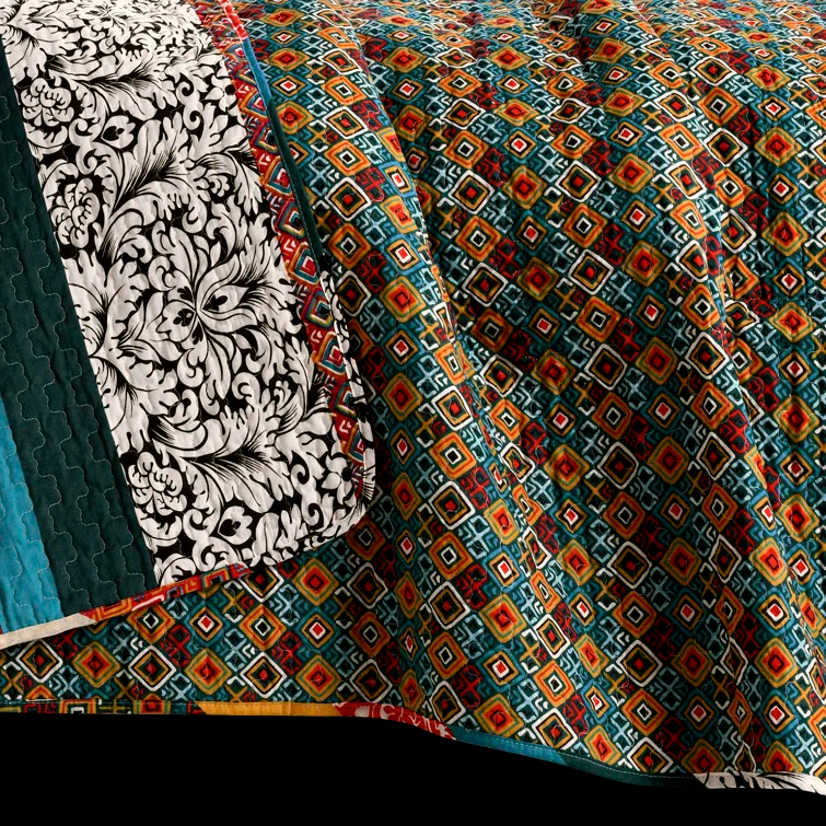 Lush Decor Boho Stripe Reversible Coverlet Set
