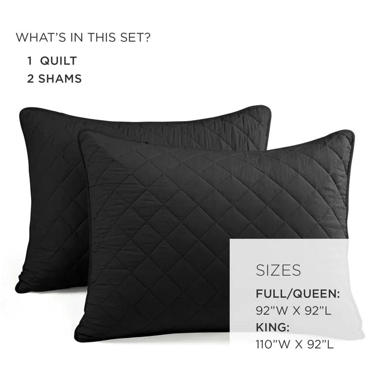 Lush Decor Ava Diamond Standard Cotton Modern & Contemporary Quilt Set